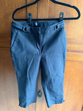 Black Straight Cropped Dress Pants